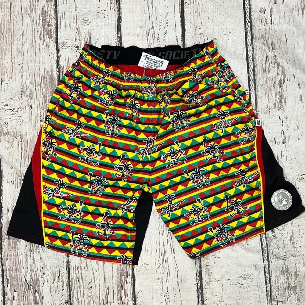 Flow Society Mens Reggae Shorts Athletic Lax Team Sports Lacrosse Uniform